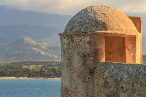 Calvi, Corsica: tower and panoramic view