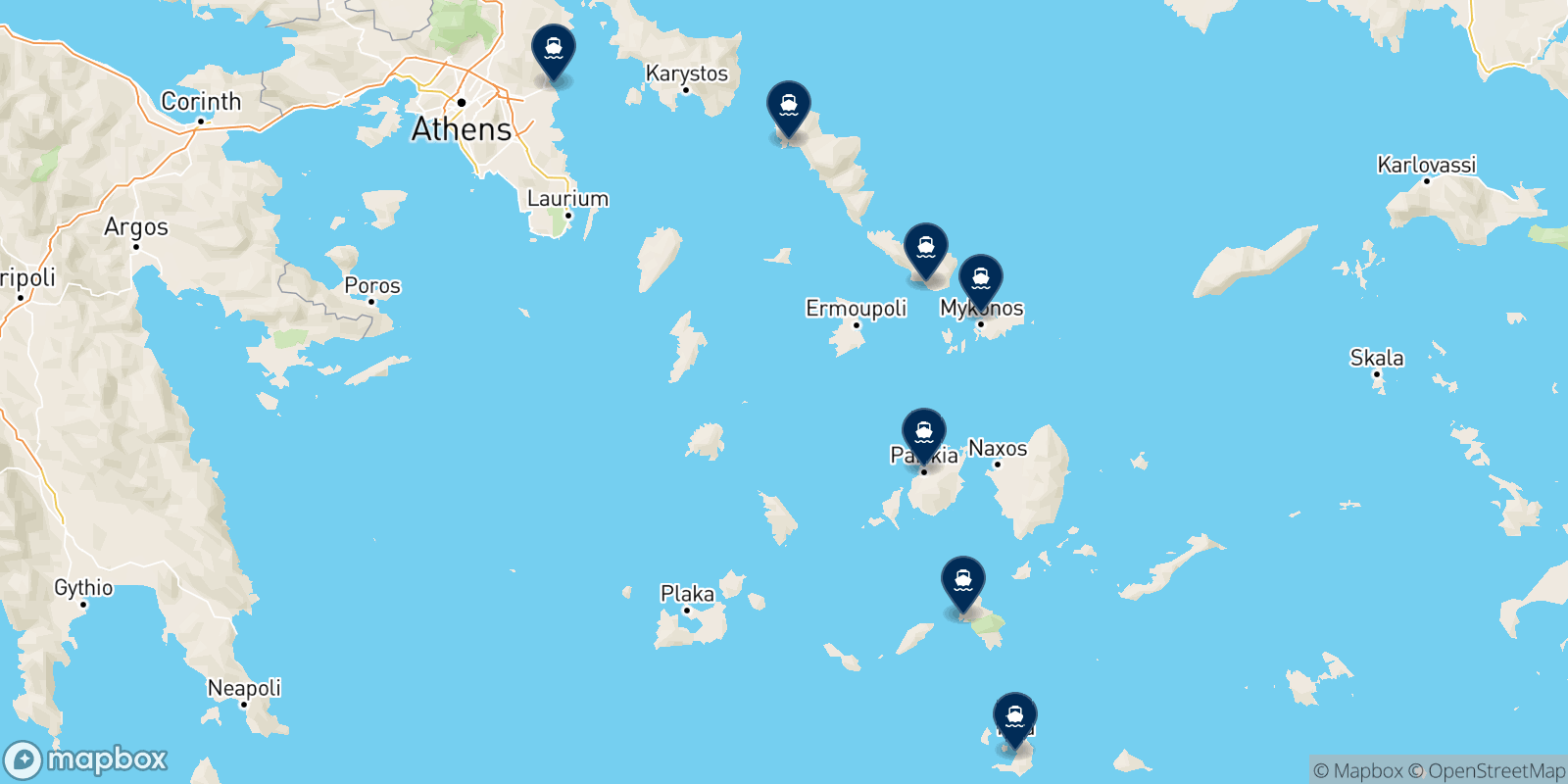 Golden Star Ferries destinations map