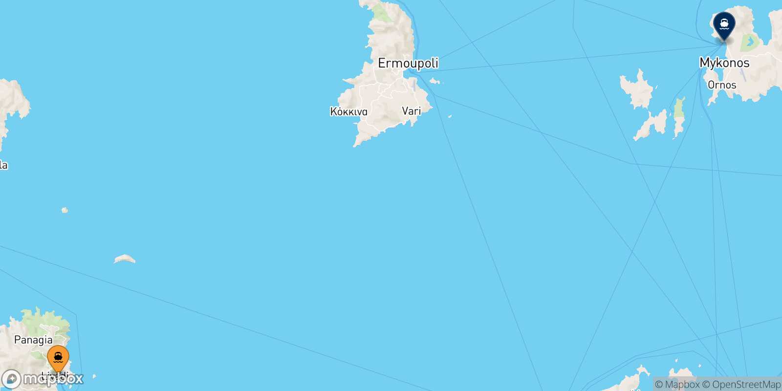 Serifos Mykonos route map