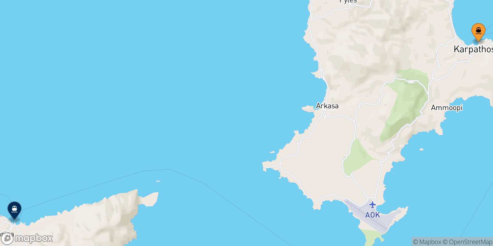 Karpathos Kasos route map