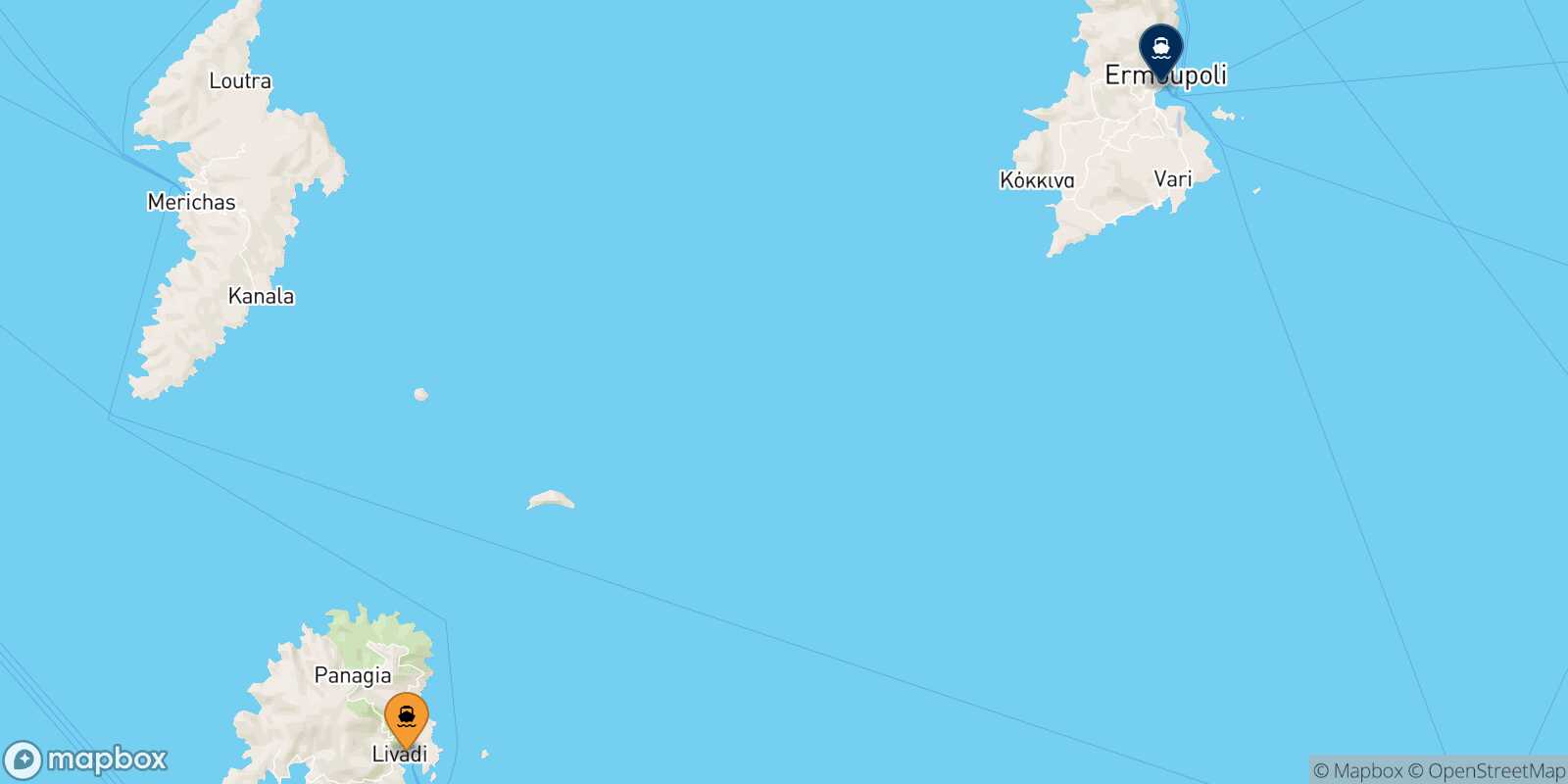 Serifos Syros route map
