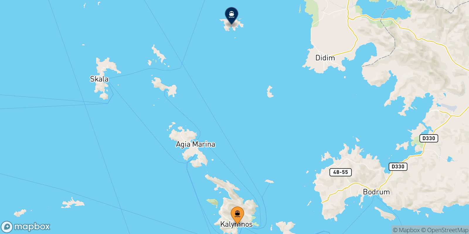 Kalymnos Agathonisi route map