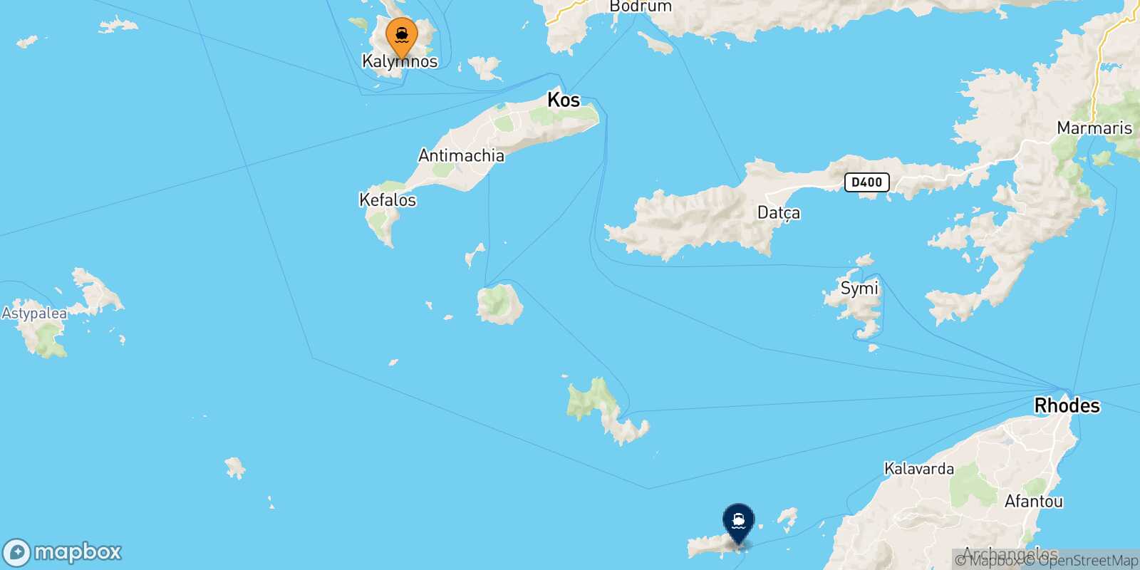 Kalymnos Chalki route map
