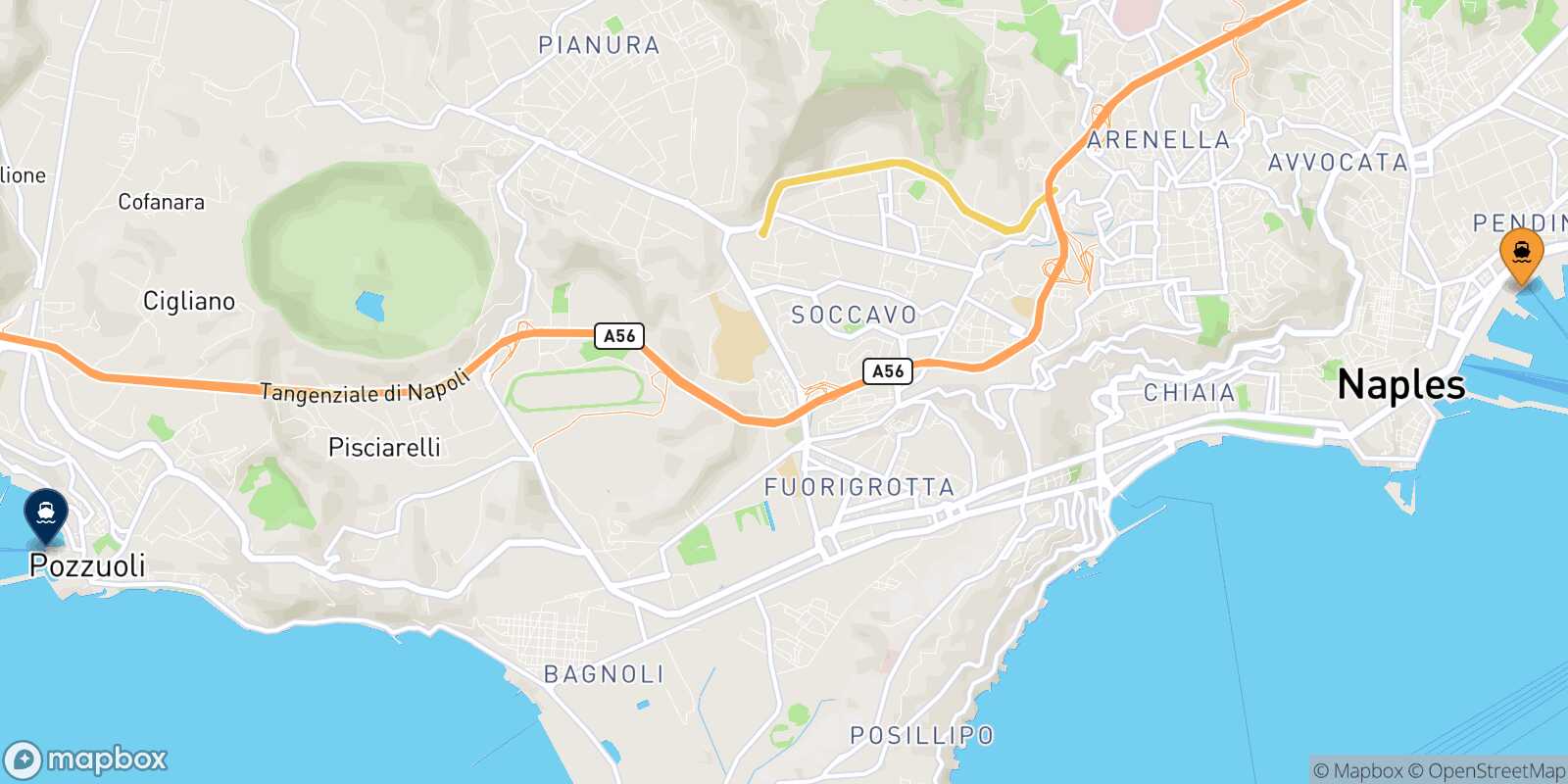 Naples Beverello Casamicciola (Ischia) route map