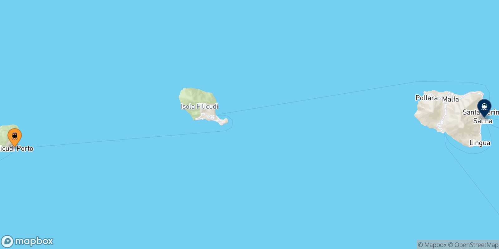 Alicudi Santa Marina (Salina) route map