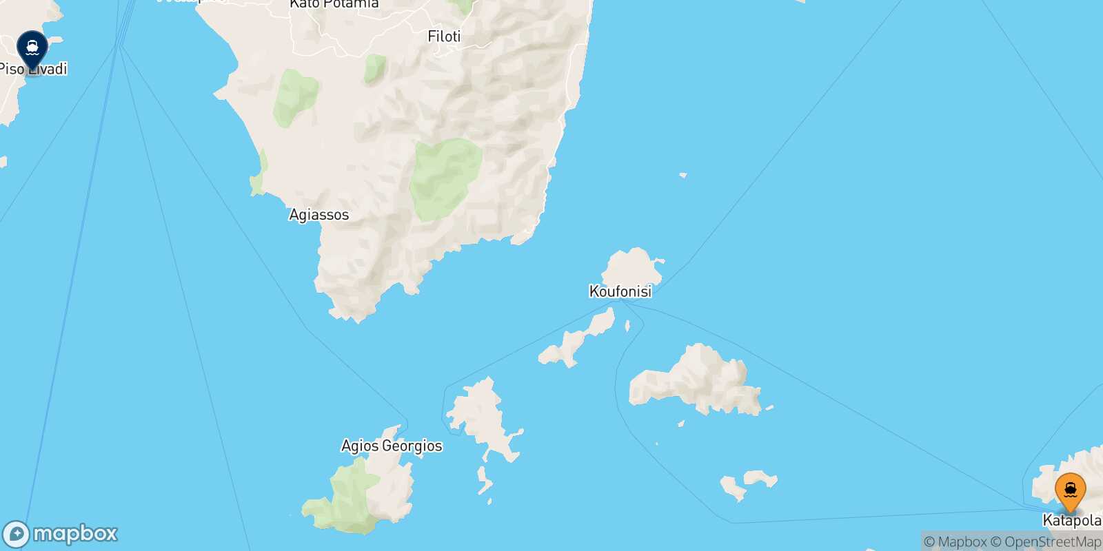 Katapola (Amorgos) Piso Livadi (Paros) route map