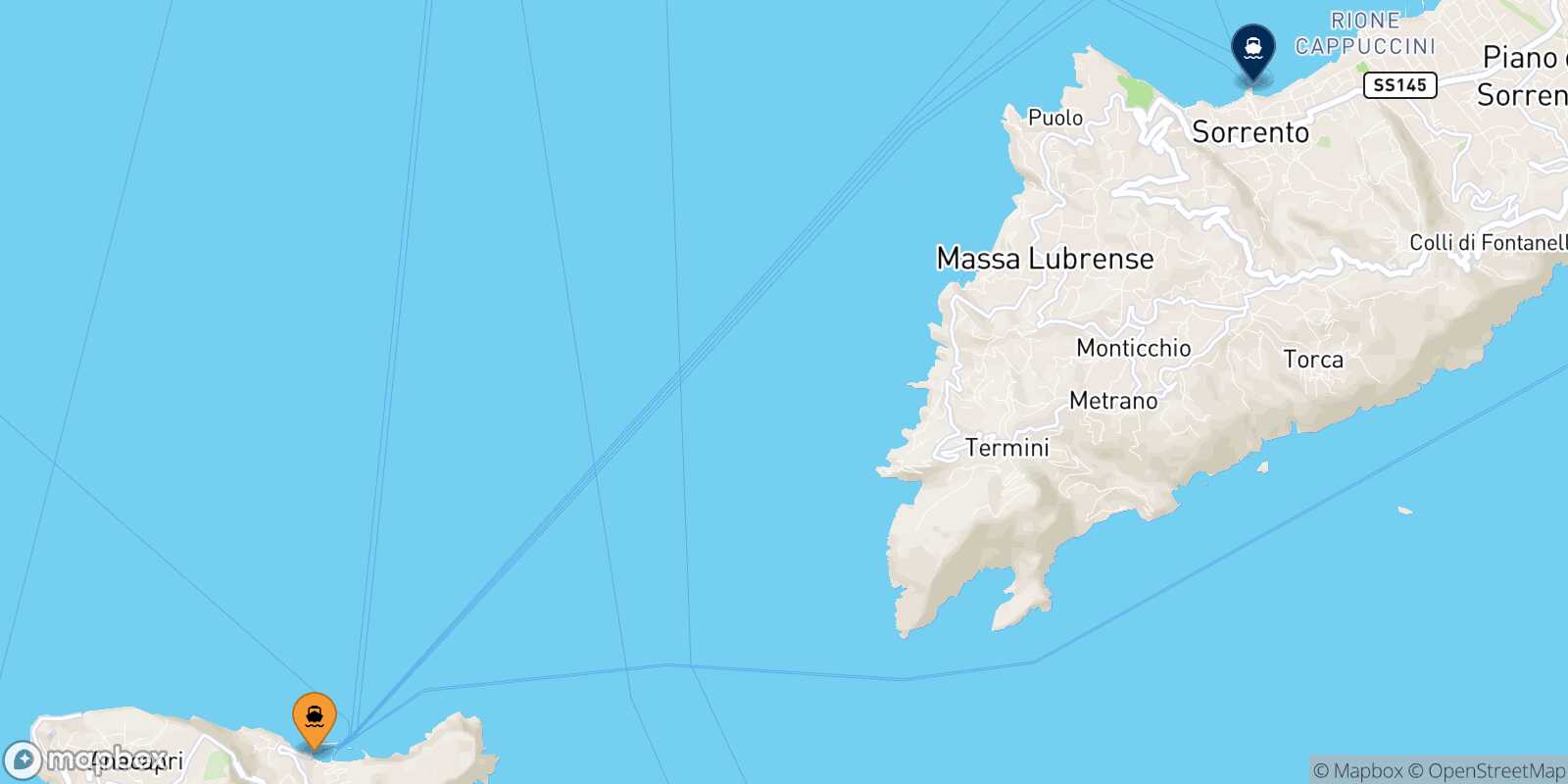 Capri Sorrento route map