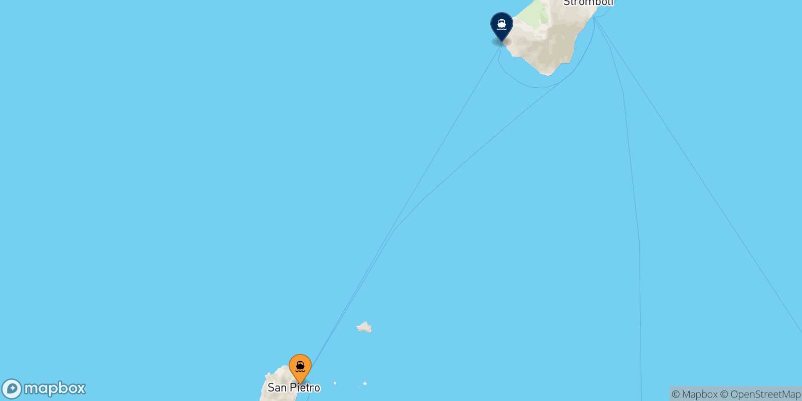 Panarea Ginostra (Stromboli) route map