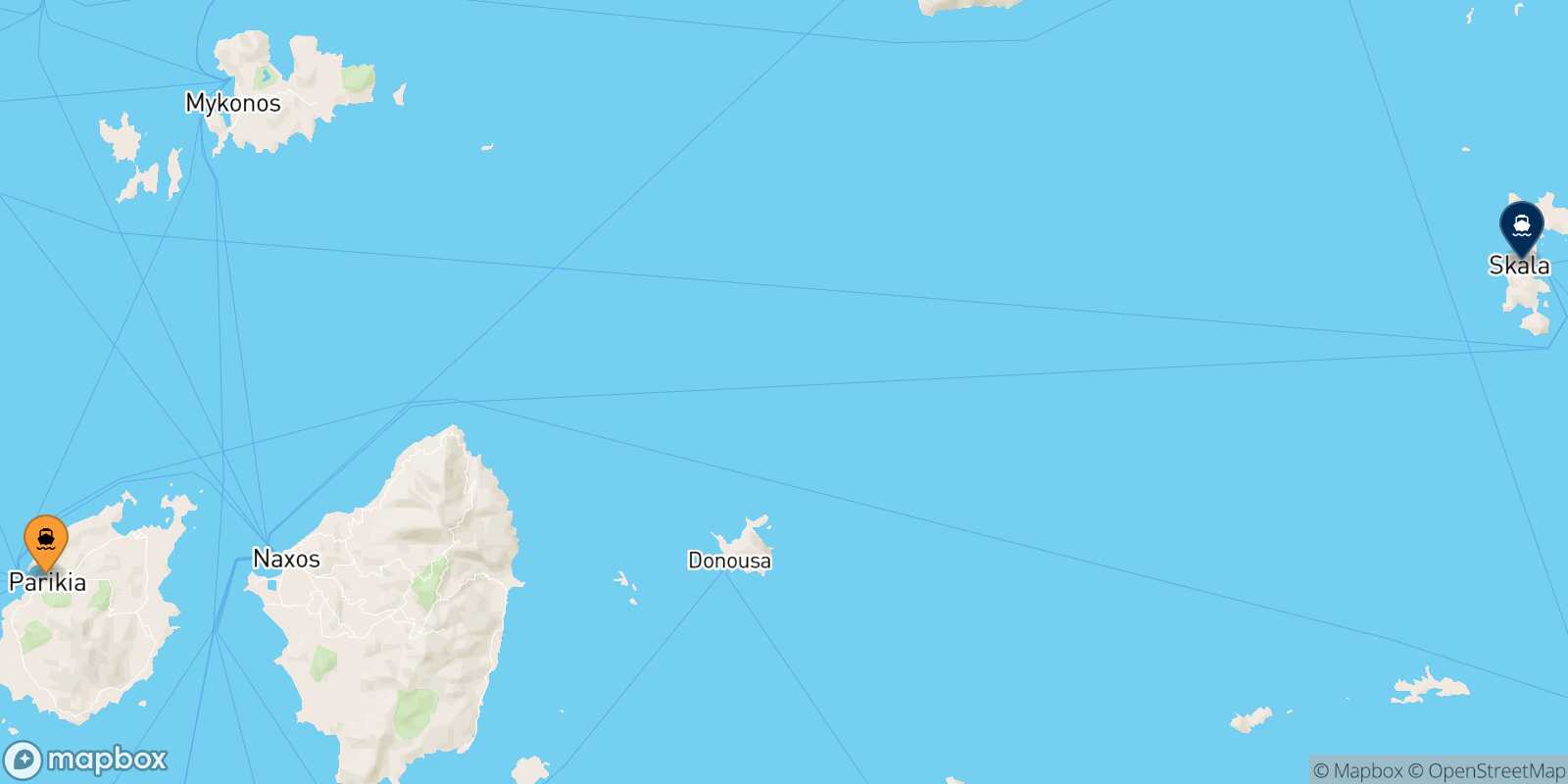 Paros Patmos route map