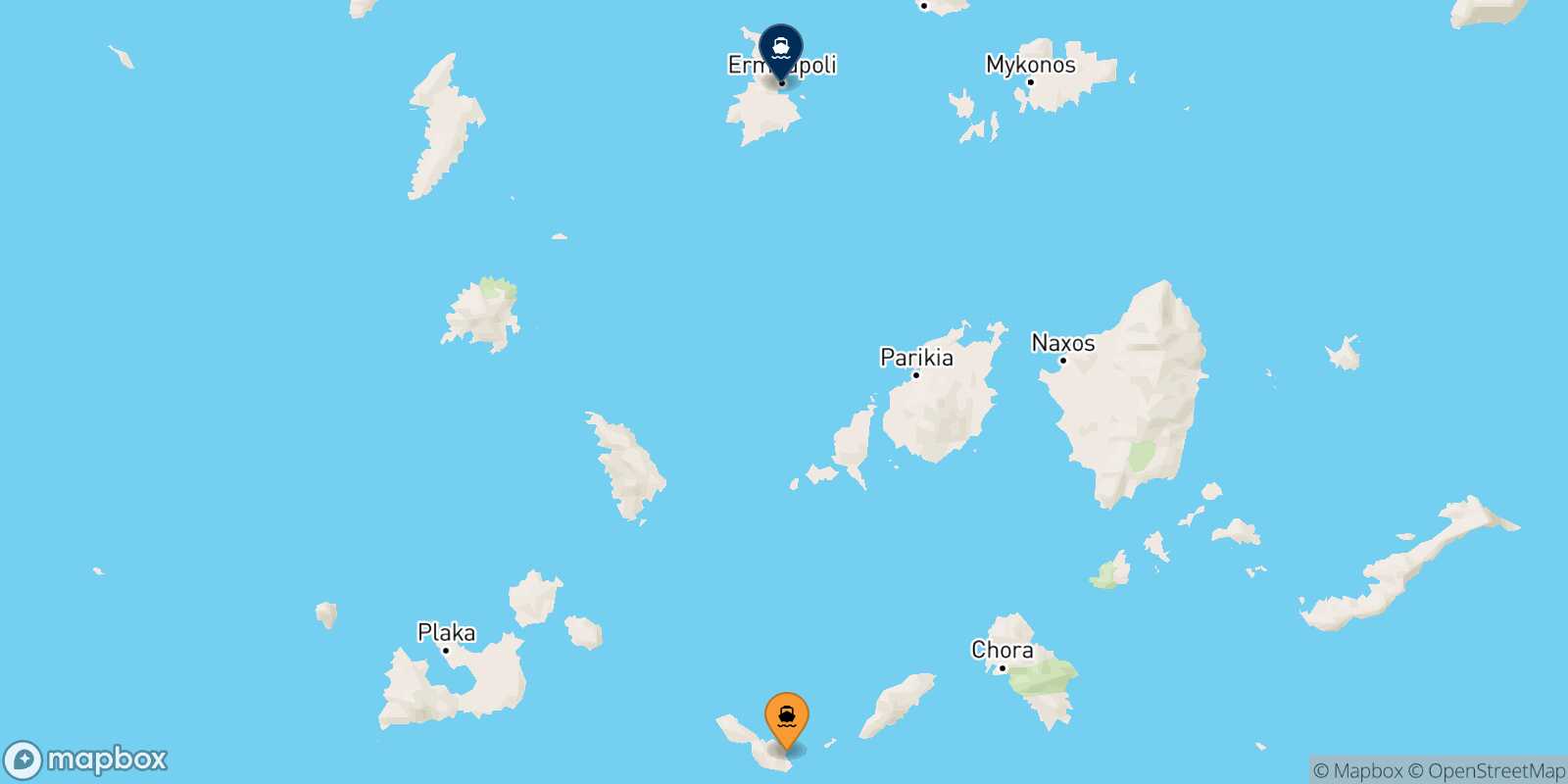 Folegandros Syros route map