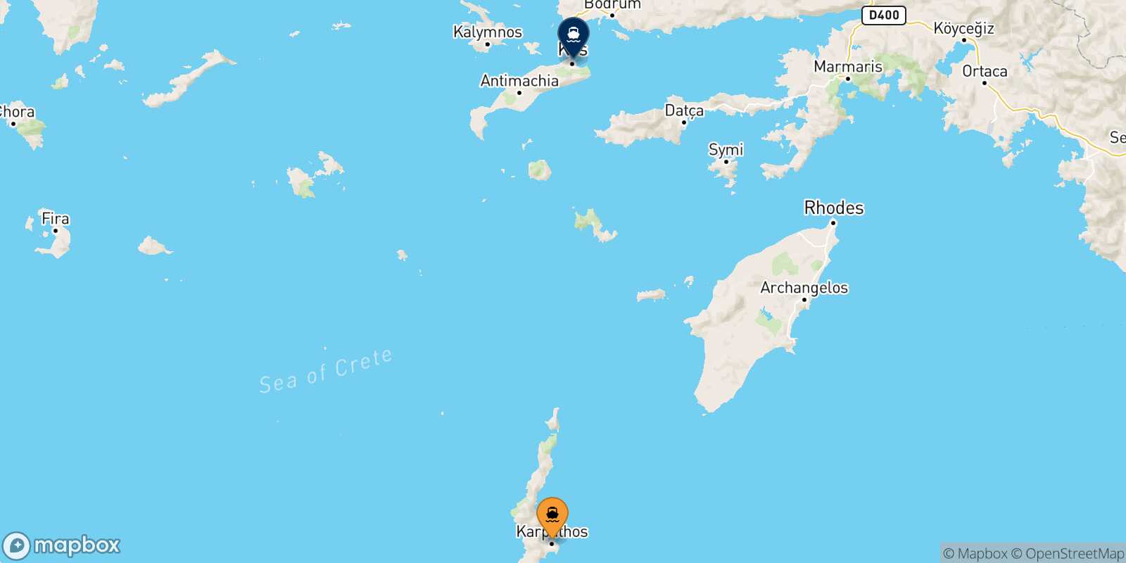 Karpathos Kos route map