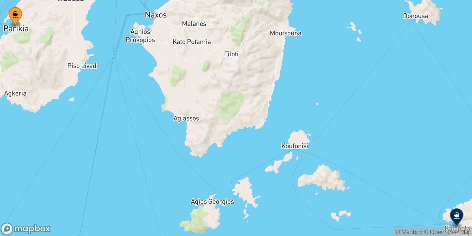 Paros Katapola (Amorgos) route map