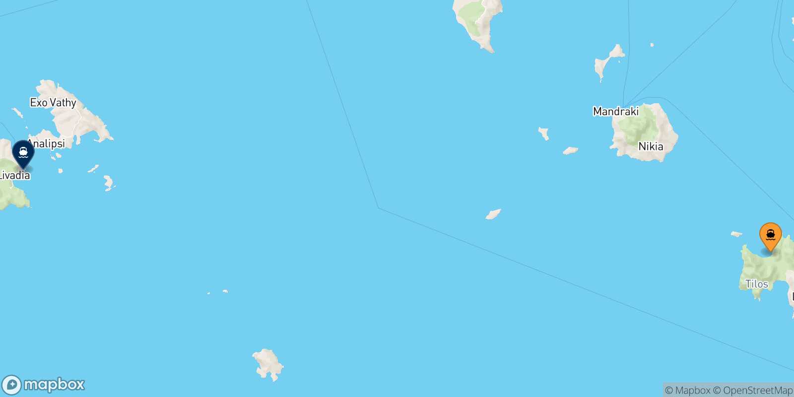 Tilos Astypalea route map