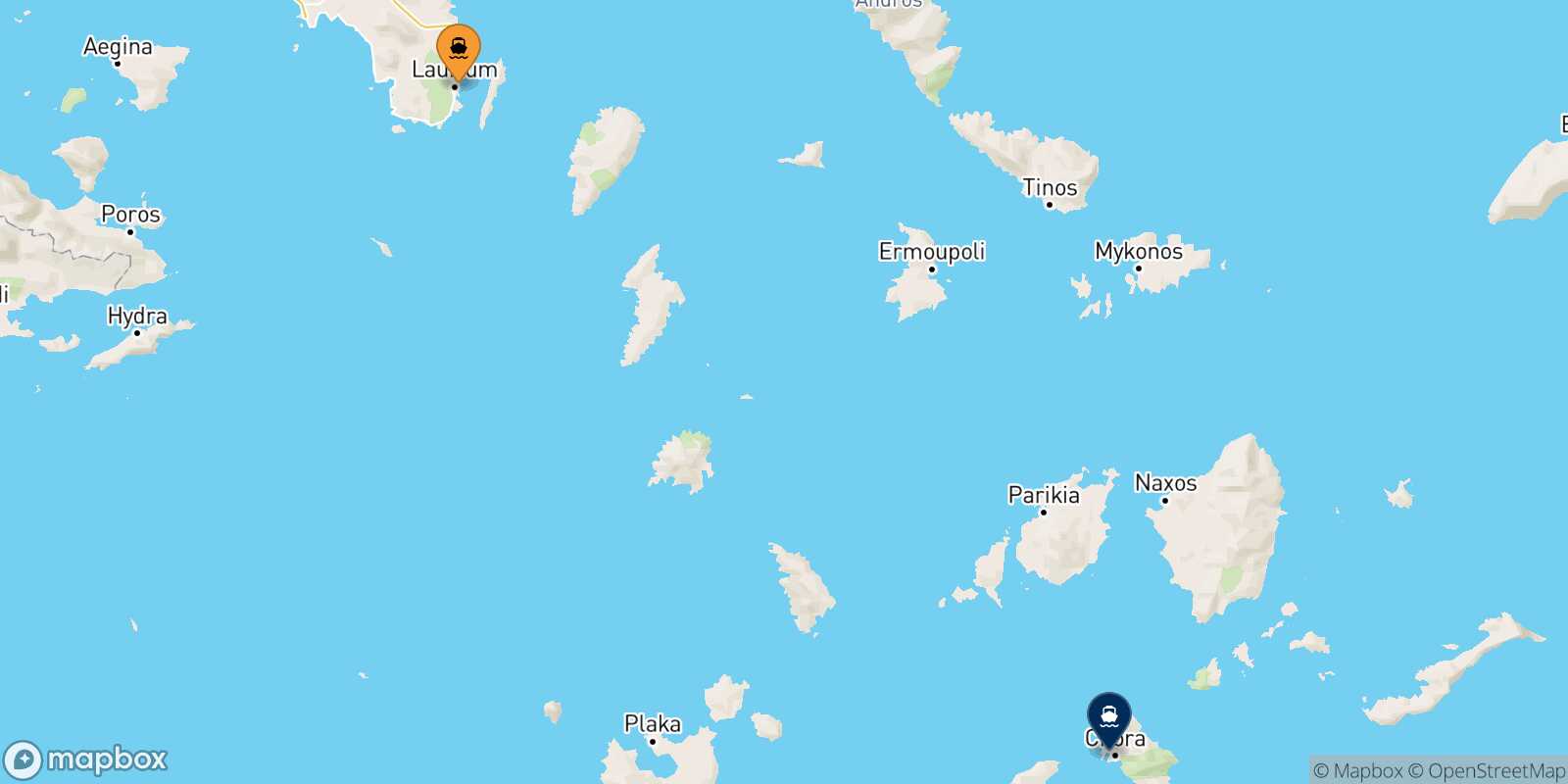 Lavrio Ios route map