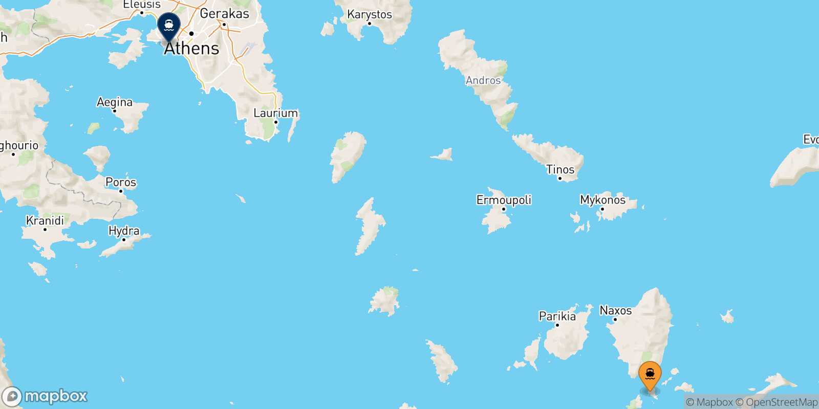 Schinoussa Piraeus route map