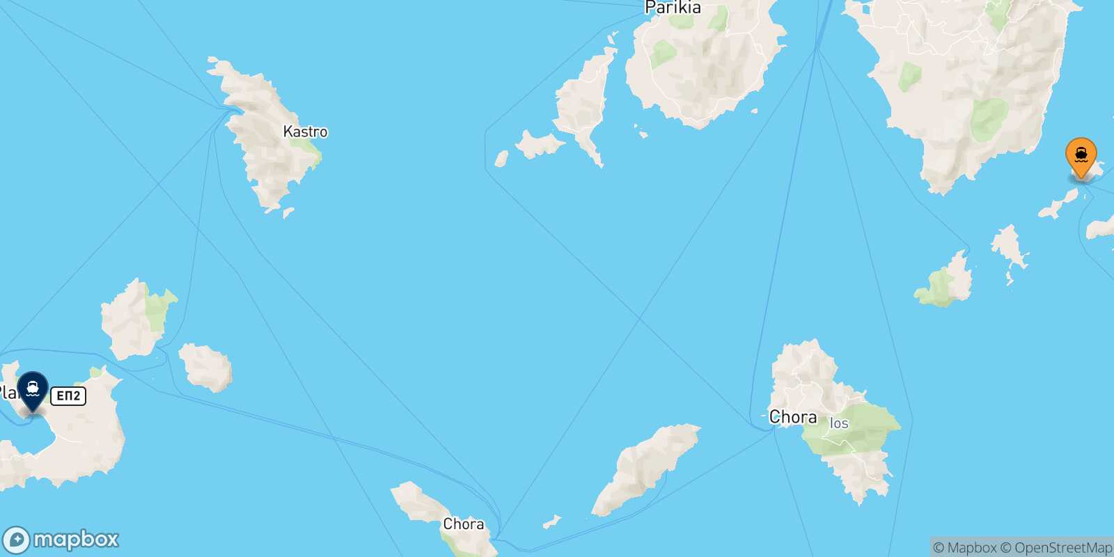 Koufonissi Milos route map