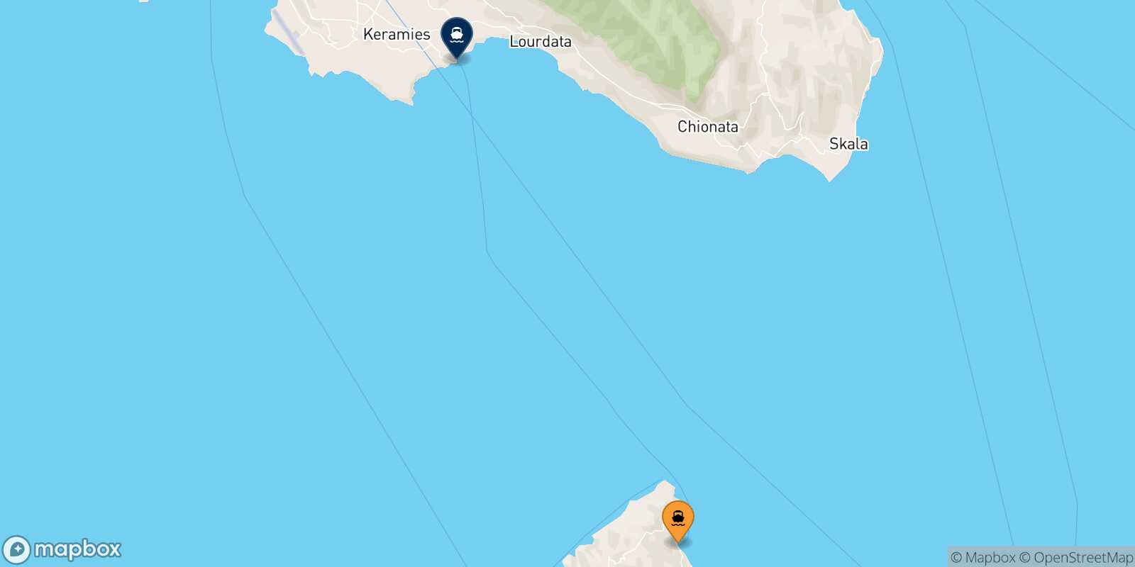 Ag. Nikolas (Zakynthos) Pessada (Kefalonia) route map