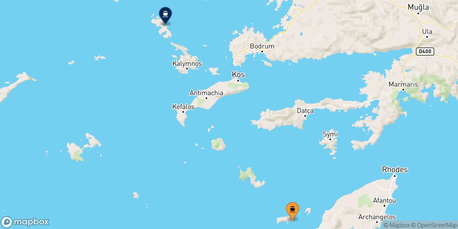 Chalki Leros route map