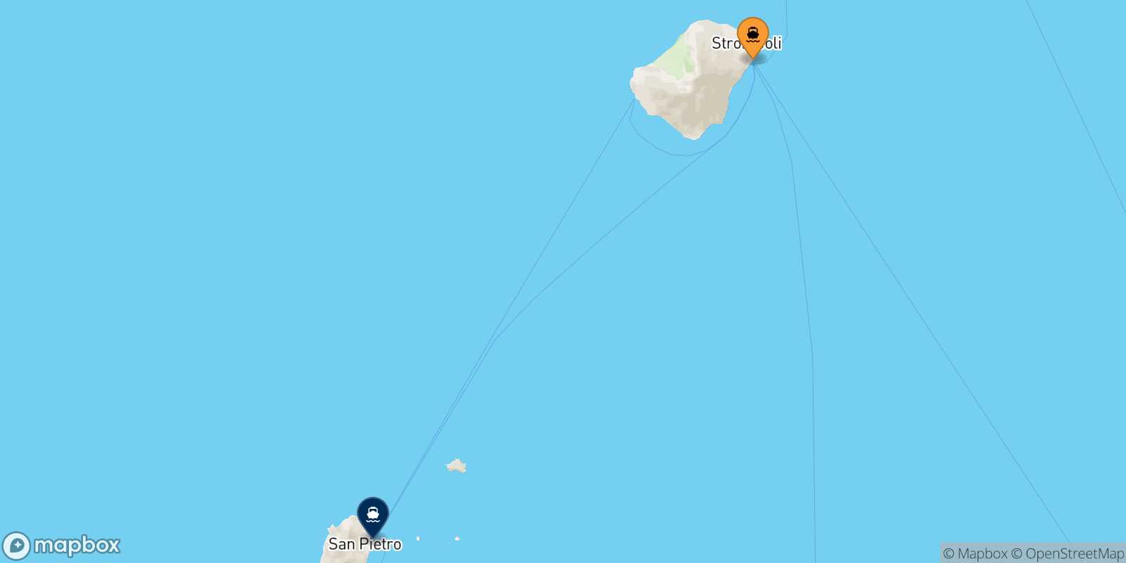 Stromboli Panarea route map