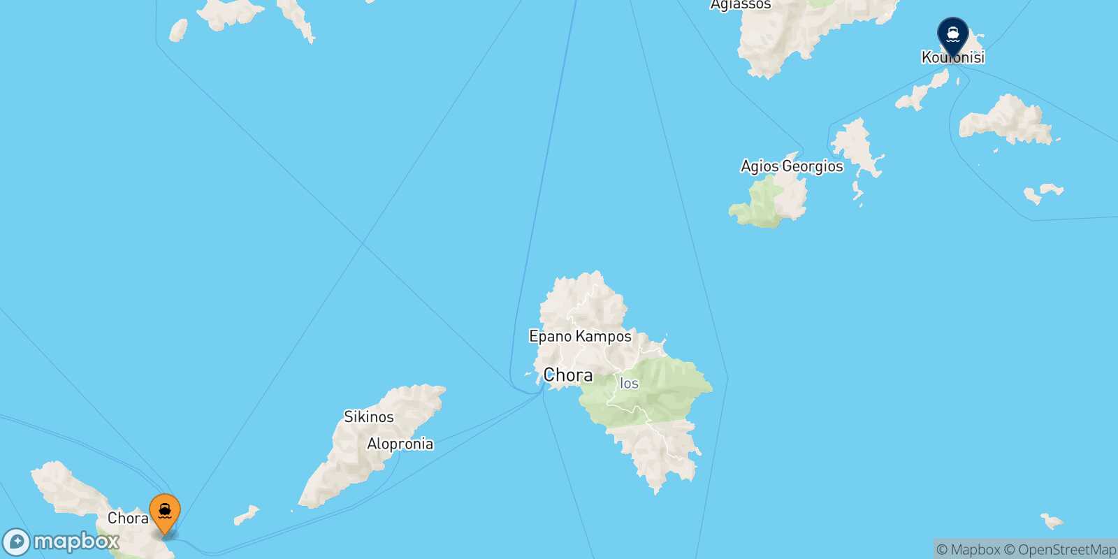 Folegandros Koufonissi route map