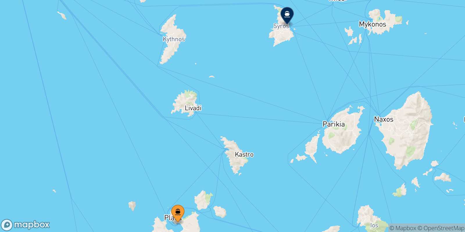 Milos Syros route map
