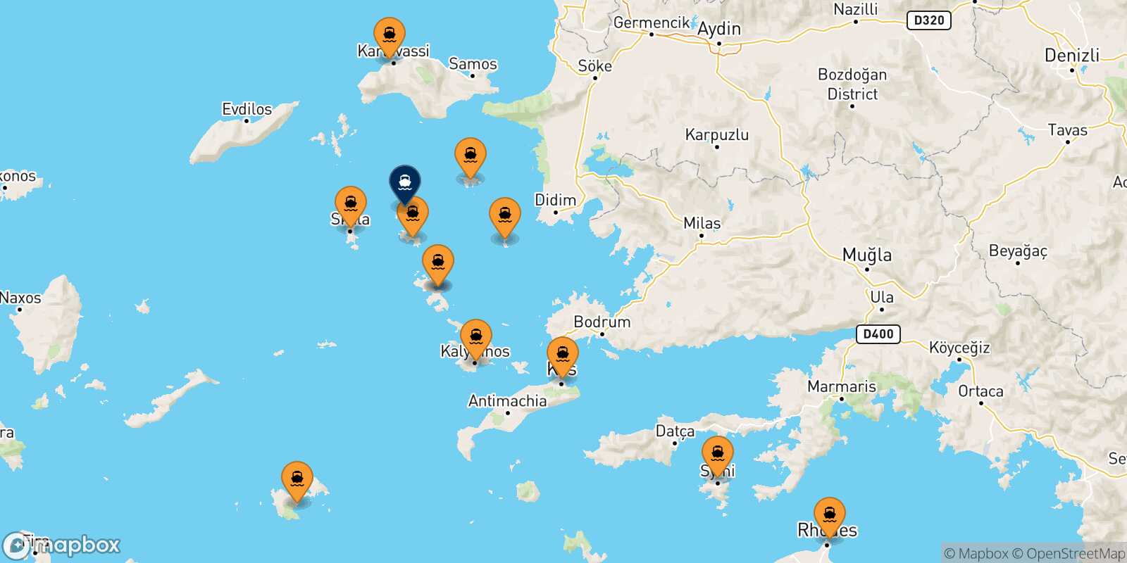 Map of the ports connected with  Arkyi