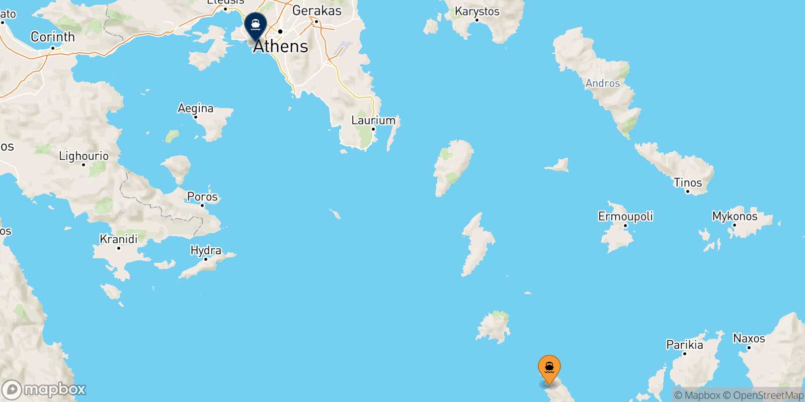 Sifnos Piraeus route map