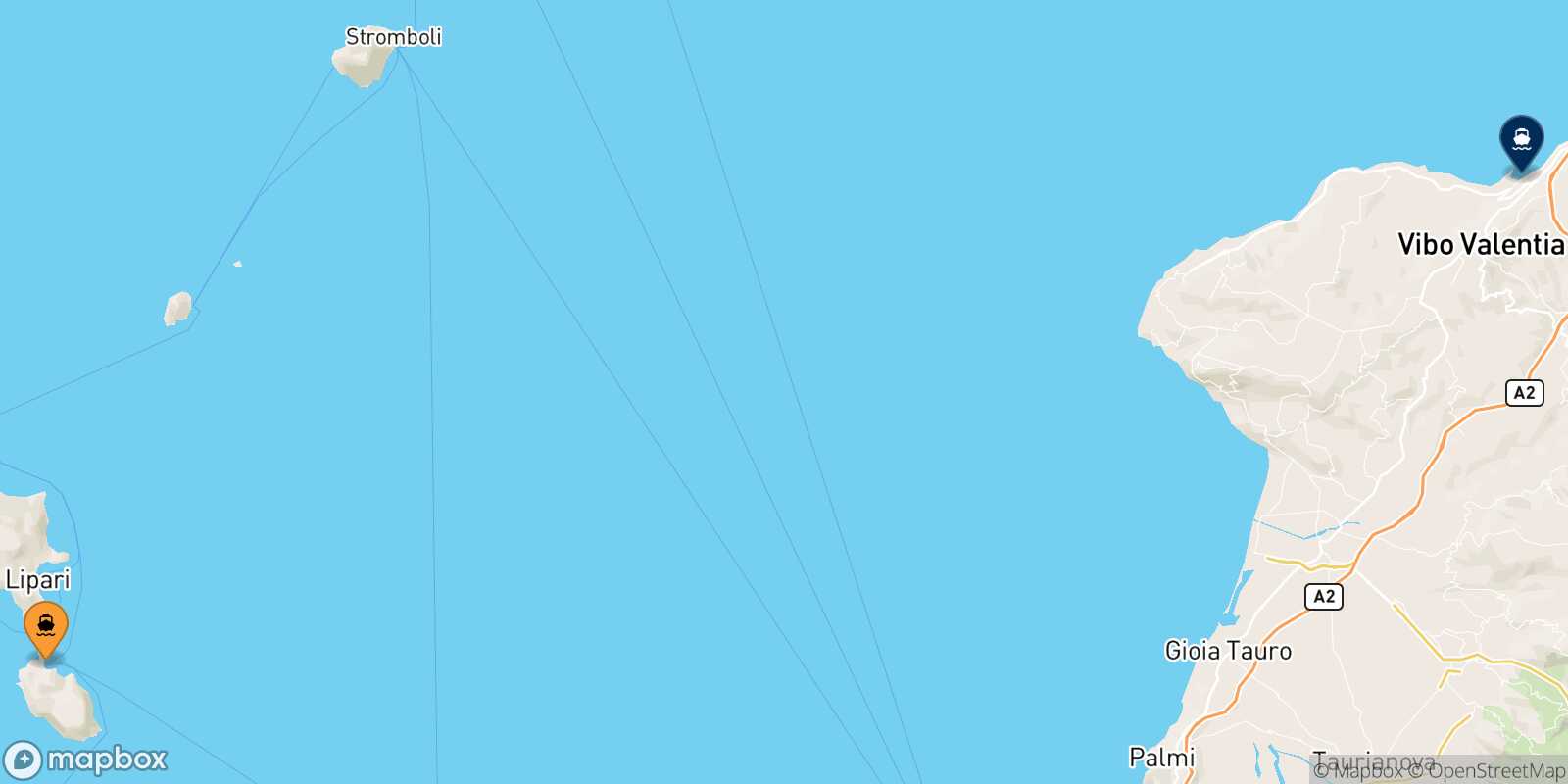 Vulcano Vibo Valentia route map