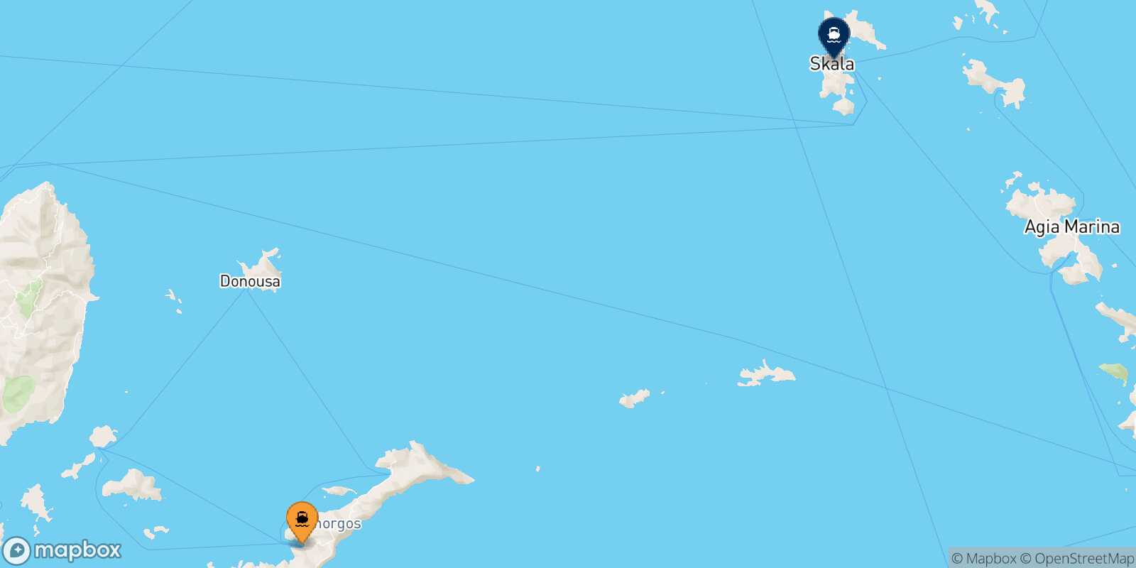 Katapola (Amorgos) Patmos route map