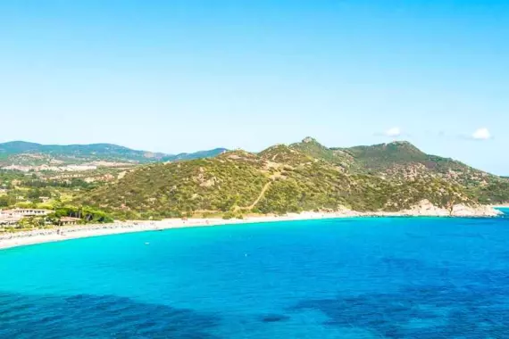 View of Villasimius, near Cagliari in Sardinia.