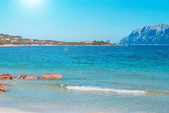 View of Tavolara da Porto Istana, near Olbia in Sardinia.