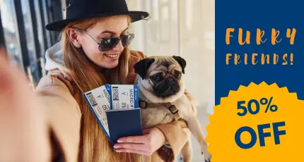 Pet Travel at Half Price! 🐾