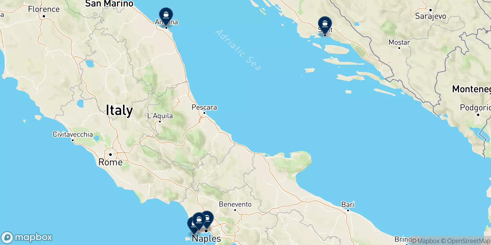 Snav destinations map