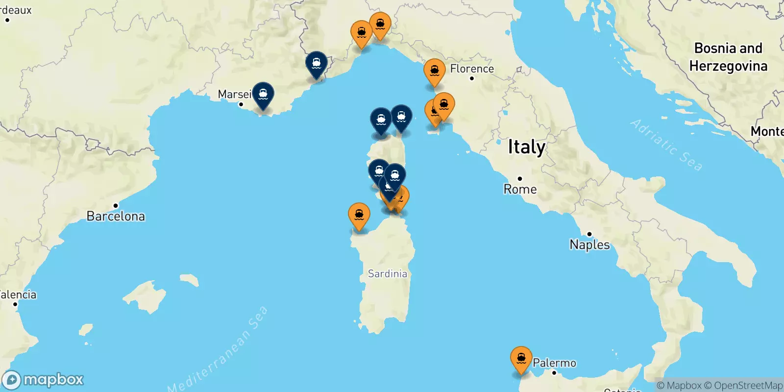 Ferries from Italy to France