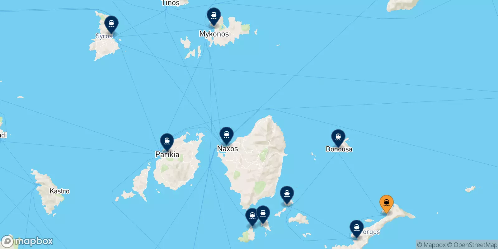 Ferries from Aegiali (Amorgos) to the Cyclades Islands