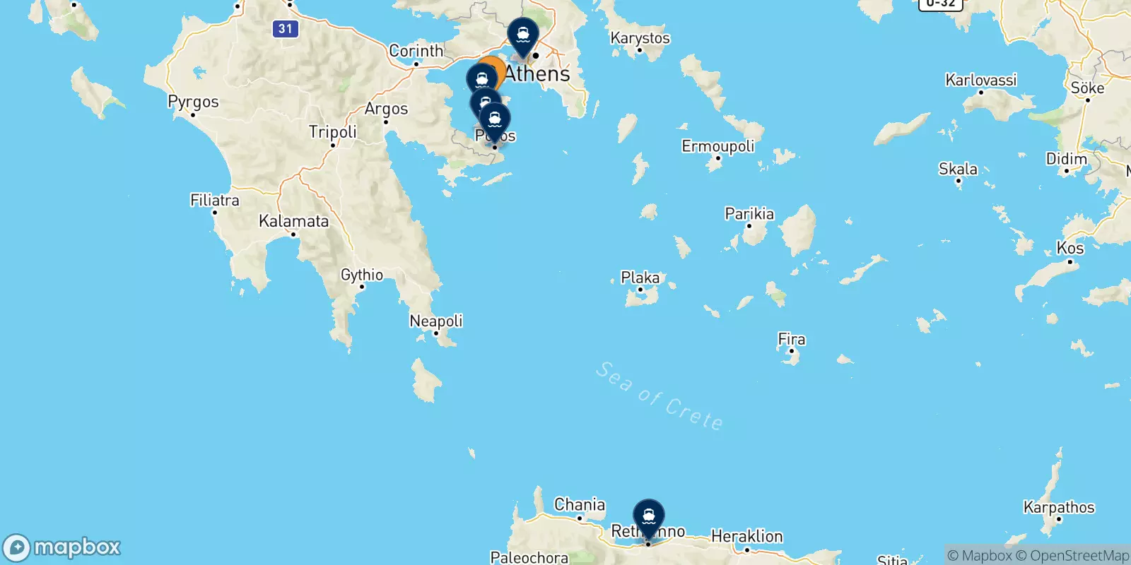 Ferries from Aegina to Greece