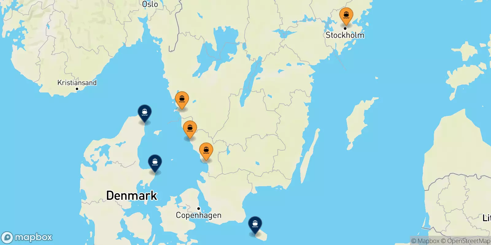 Ferries from Sweden to Denmark