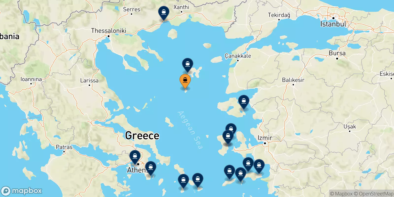 Ferries from Agios Efstratios to Greece