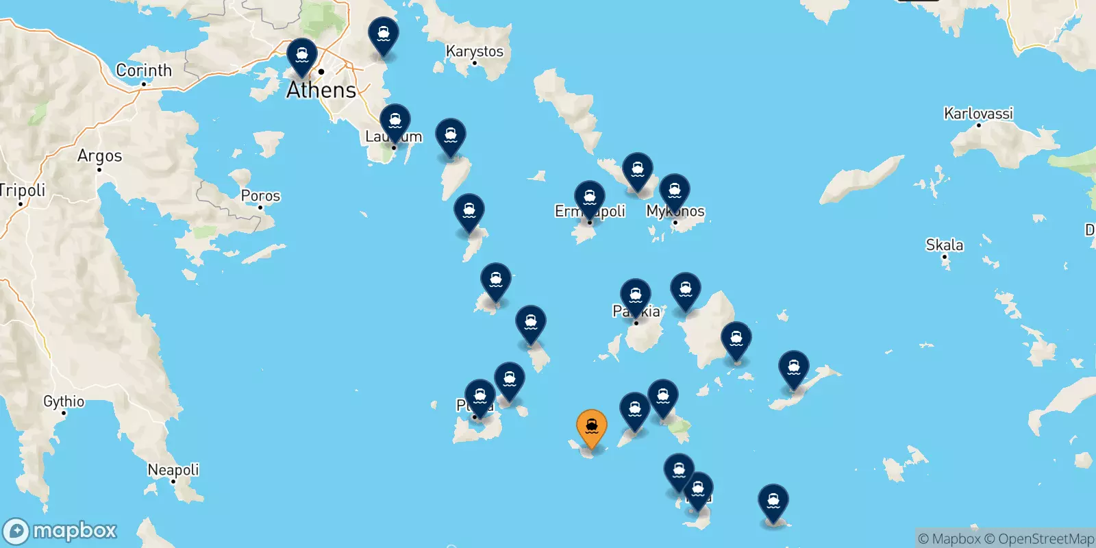 Ferries from Folegandros to Greece