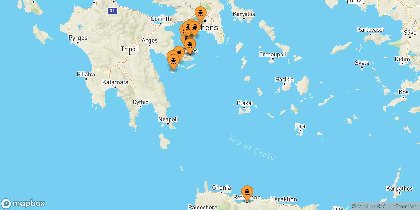 Ferries from Greece to the Saronic Islands