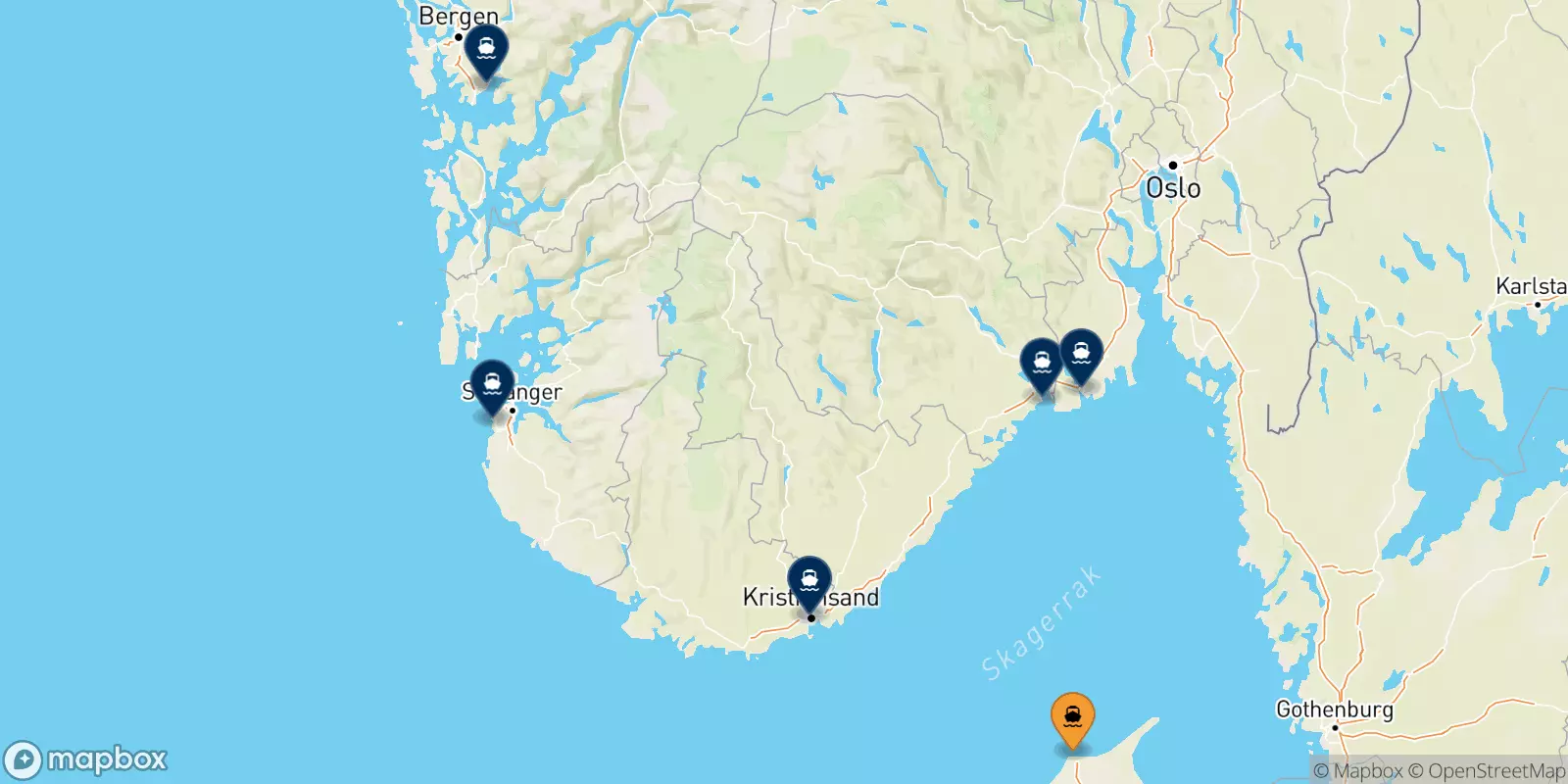 Ferries from Hirtshals to Norway