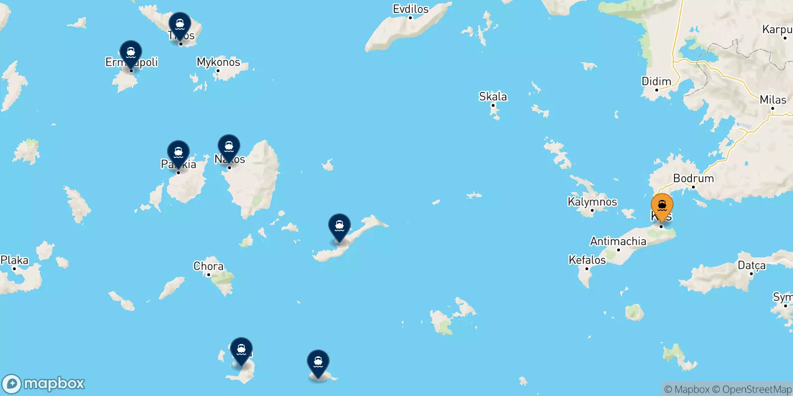 Ferries from Kos to the Cyclades Islands