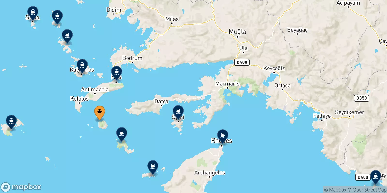 Ferries from Nisyros to the Dodecanese Islands