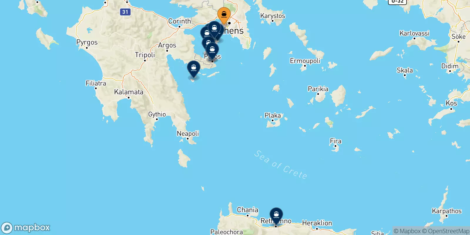 Ferries from Piraeus to the Saronic Islands