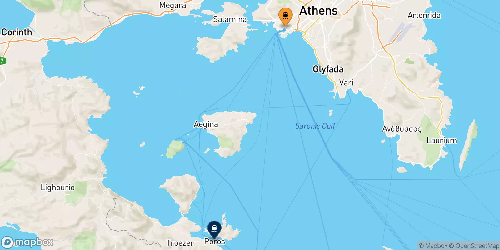 Ferries from Piraeus to Poros