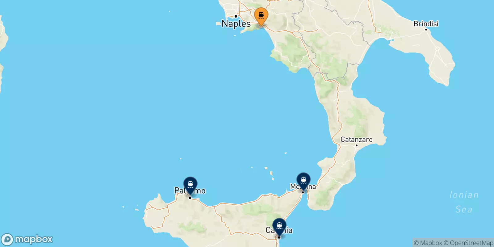 Ferries from Salerno to Sicily