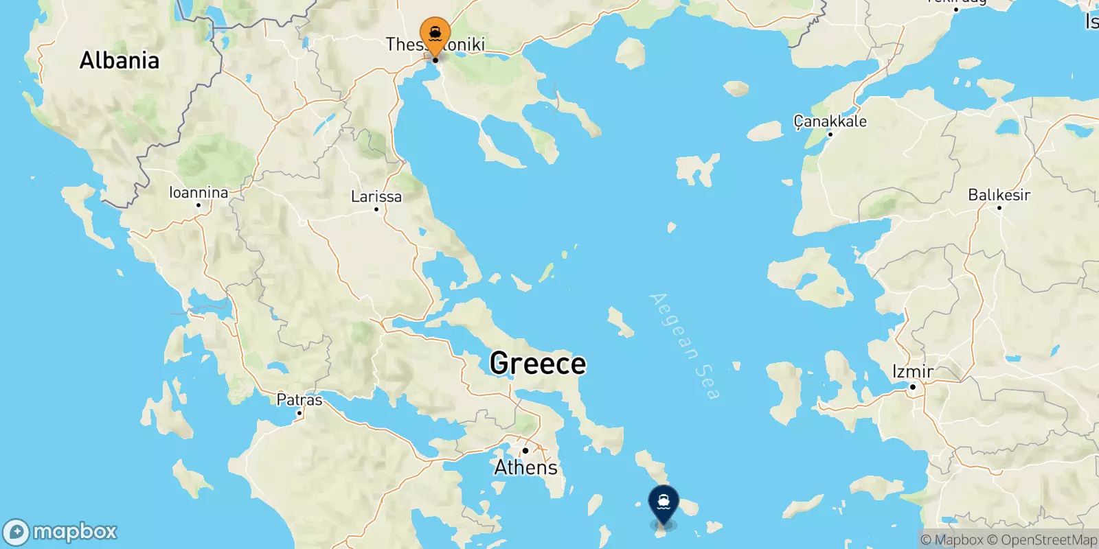 Ferries from Thessaloniki to Syros