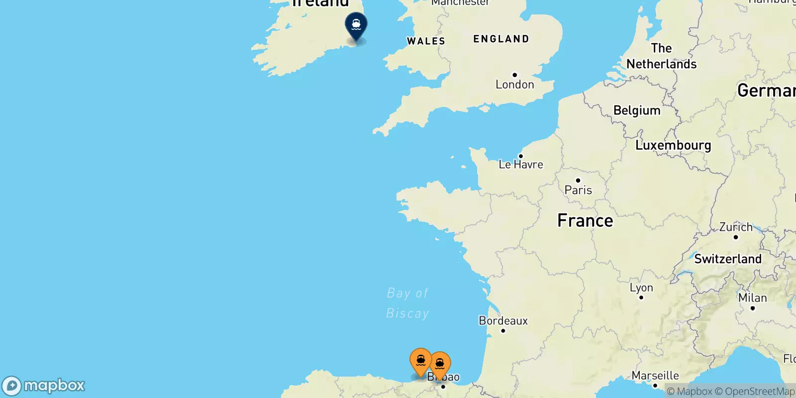 Ferries from Spain to Rosslare