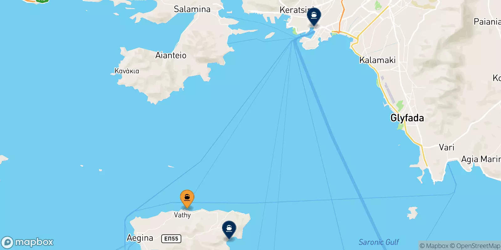 Ferries from Souvala (Aegina) to Greece