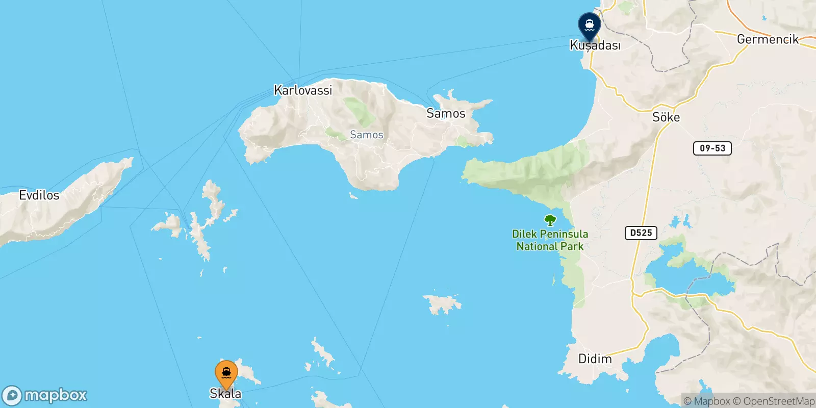 Ferries from the Dodecanese Islands to Kusadasi